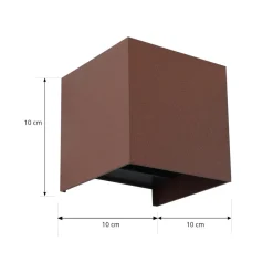 Lindby Smart LED buitenwandlamp Dara roest hoekig CCT RGB Tuya