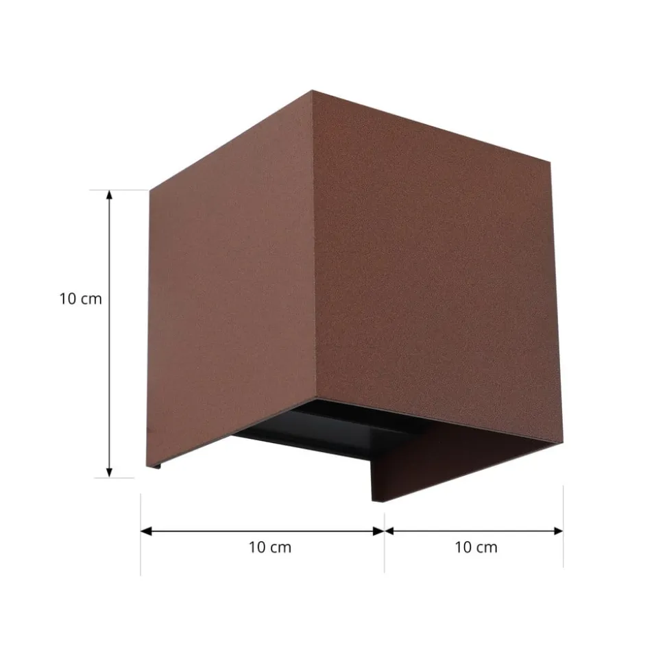 Lindby Smart LED buitenwandlamp Dara roest hoekig CCT RGB Tuya