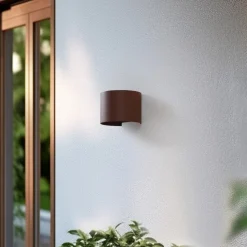 Lindby Smart LED buitenwandlamp Dara roest rond CCT RGB Tuya