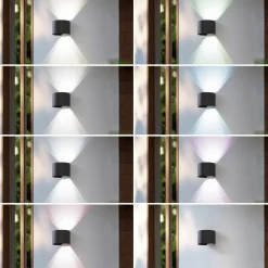 Lindby Smart LED buitenwandlamp Dara grijs rond CCT RGB Tuya