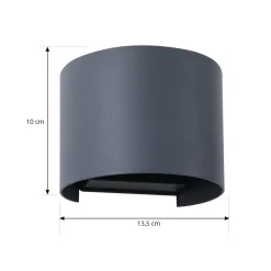 Lindby Smart LED buitenwandlamp Dara grijs rond CCT RGB Tuya