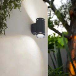 Lindby Smart LED buitenwandlamp Valtin CCT RGB Tuya IP54