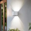 Lindby Smart LED buitenwandlamp Dara wit rond CCT RGB Tuya
