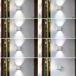 Lindby Smart LED buitenwandlamp Dara wit rond CCT RGB Tuya