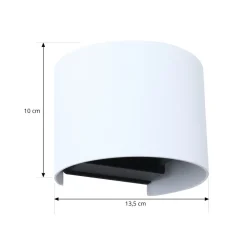 Lindby Smart LED buitenwandlamp Dara wit rond CCT RGB Tuya
