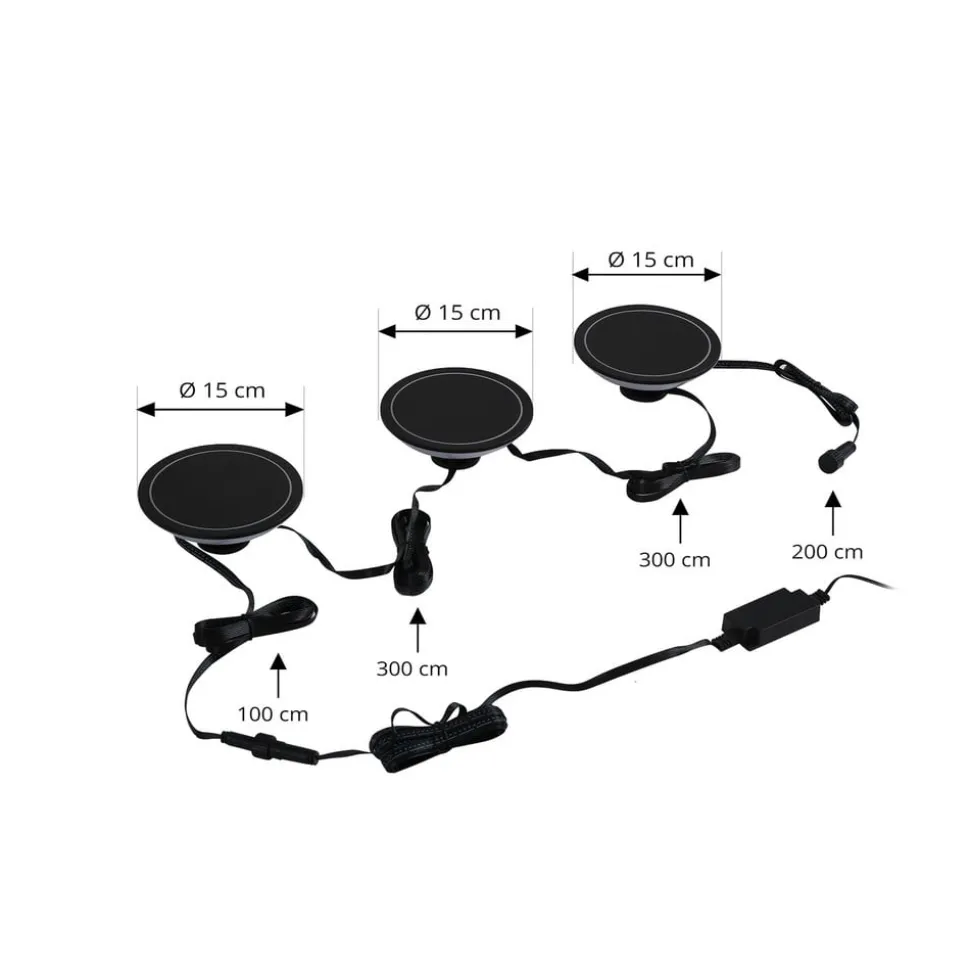 Lindby Smart LED grondspies lamp Thalas, CCT, RGB, Tuya, 3 eenheden