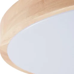 Lindby Smart LED plafondlamp Innes hout Ø51cm RGB CCT Tuya