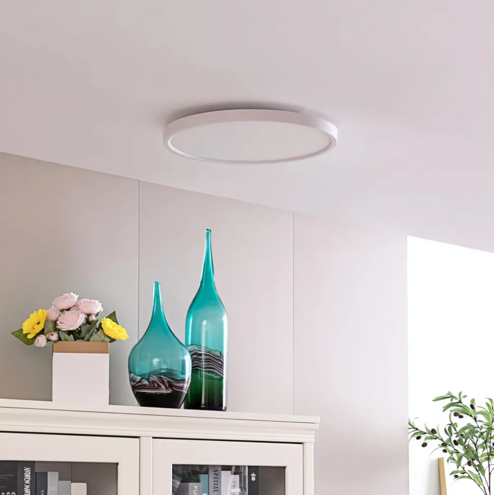 Lindby Smart LED plafondlamp Denora, wit, RGB, CCT, Tuya