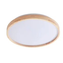 Lindby Smart LED plafondlamp Mirren hout Ø49,5cm CCT Tuya