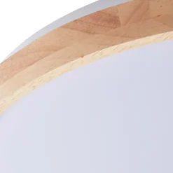 Lindby Smart LED plafondlamp Mirren hout Ø49,5cm CCT Tuya