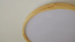 Lindby Smart LED plafondlamp Mirren hout Ø39,5cm CCT Tuya