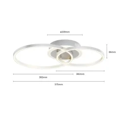 Lindby Smart LED plafondlamp Edica, 58 cm, Tuya, CCT