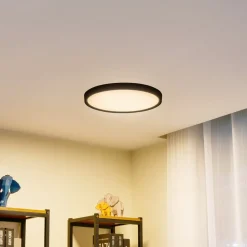 Lindby Smart LED plafondlamp Pravin, Ø 40 cm, CCT, zwart