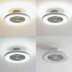 Lindby Smart LED plafondventilator Paavo, zilver, stil, Tuya