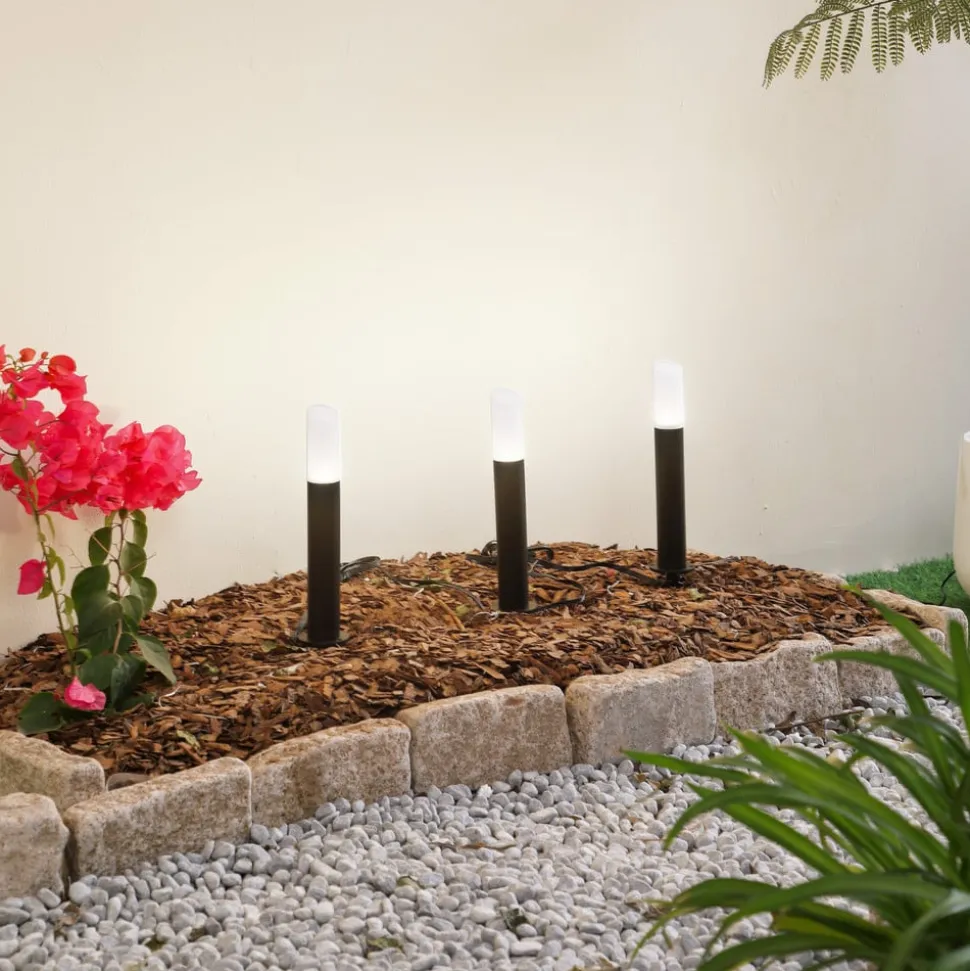 Lindby Smart LED sokkellamp Elvor, CCT, RGB, Tuya, 3 stuks