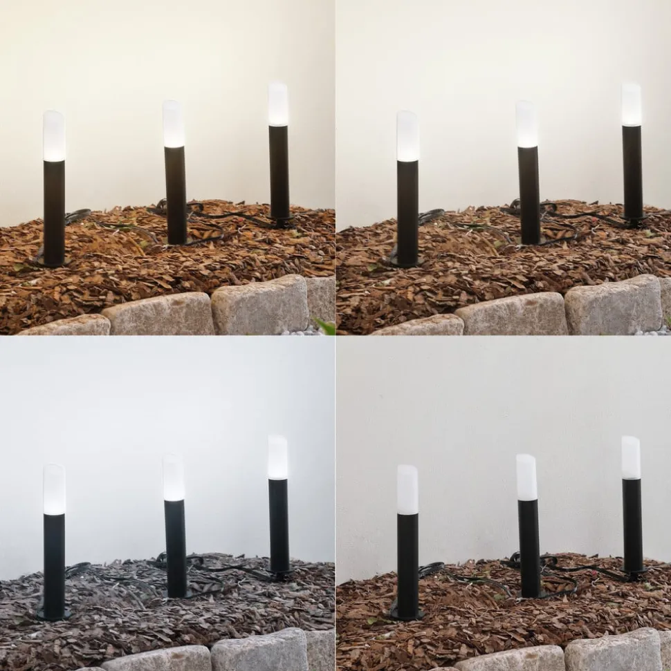 Lindby Smart LED sokkellamp Elvor, CCT, RGB, Tuya, 3 stuks