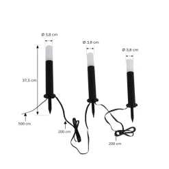 Lindby Smart LED sokkellamp Elvor, CCT, RGB, Tuya, 3 stuks