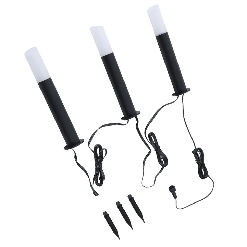 Lindby Smart LED sokkellamp Elvor, CCT, RGB, Tuya, 3 stuks