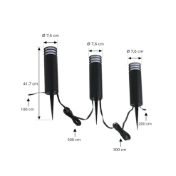 Lindby Smart LED sokkellamp Kaelo, CCT, RGB, Tuya, 3 stuks