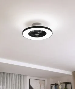 Lindby Smart plafondventilator Paavo, zwart, stil, Tuya