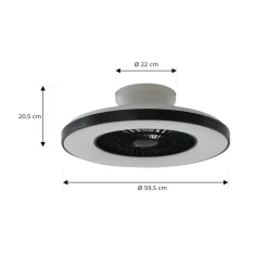 Lindby Smart plafondventilator Paavo, zwart, stil, Tuya