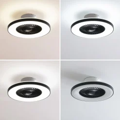 Lindby Smart plafondventilator Paavo, zwart, stil, Tuya