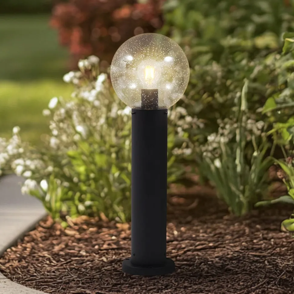 Lindby sokkellamp Dangan, helder, hoogte 60 cm, glas, metaal