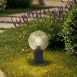 Lindby sokkellamp Dangan, helder, 60 cm, glas, sensor