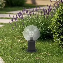 Lindby sokkellamp Dangan, helder, 60 cm, glas, sensor