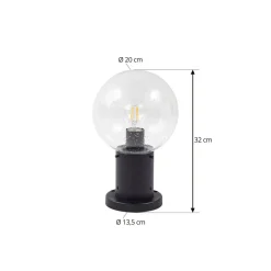 Lindby sokkellamp Dangan, helder, 60 cm, glas, sensor