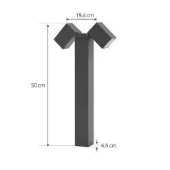 Lindby sokkellamp Othil, 2-lamps, 50 cm, antraciet, metaal