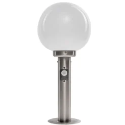 Lindby sokkellamp Vedran, 45 cm, roestvrij staal, glas, sensor