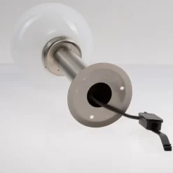 Lindby sokkellamp Vedran, 45 cm, roestvrij staal, glas, sensor