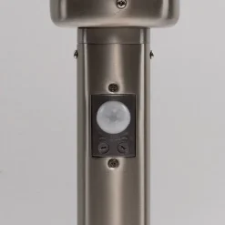 Lindby sokkellamp Vedran, 45 cm, roestvrij staal, glas, sensor