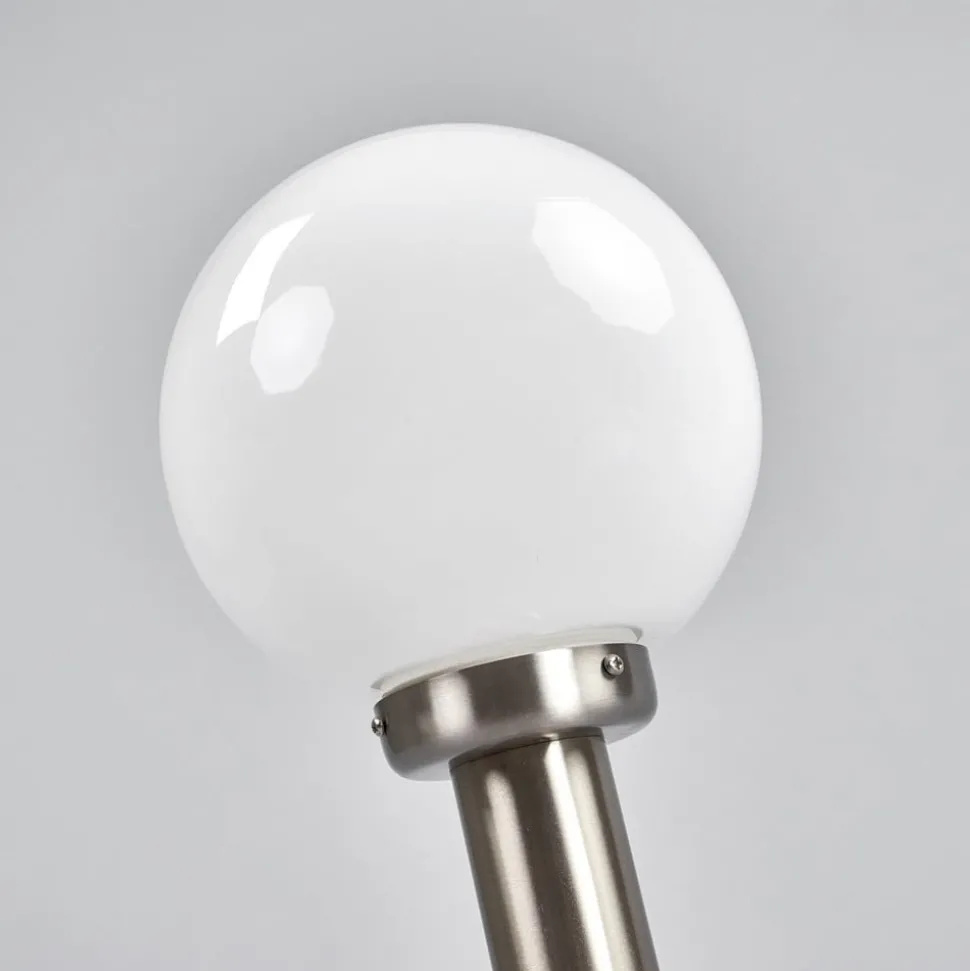 Lindby sokkellamp Vedran, hoogte 45 cm, glas, roestvrij staal