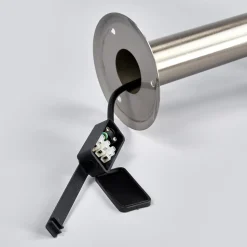 Lindby sokkellamp Vedran, hoogte 45 cm, glas, roestvrij staal