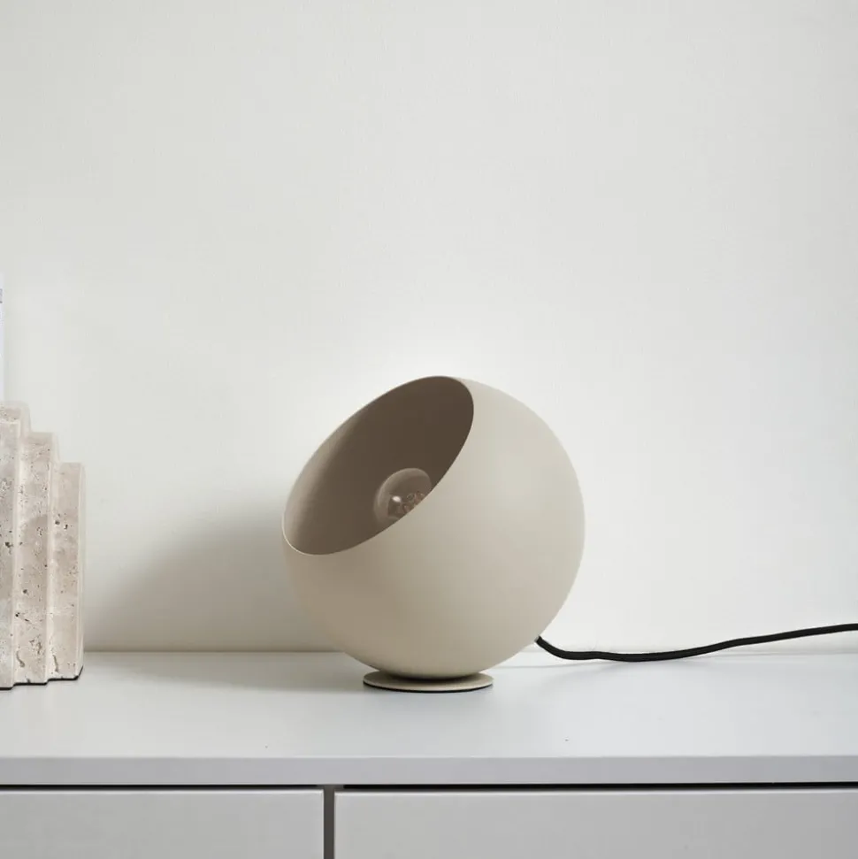 Lindby Solomia tafellamp, beige, ijzer, Ø 20 cm