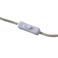 Lindby Solomia tafellamp, beige, ijzer, Ø 20 cm