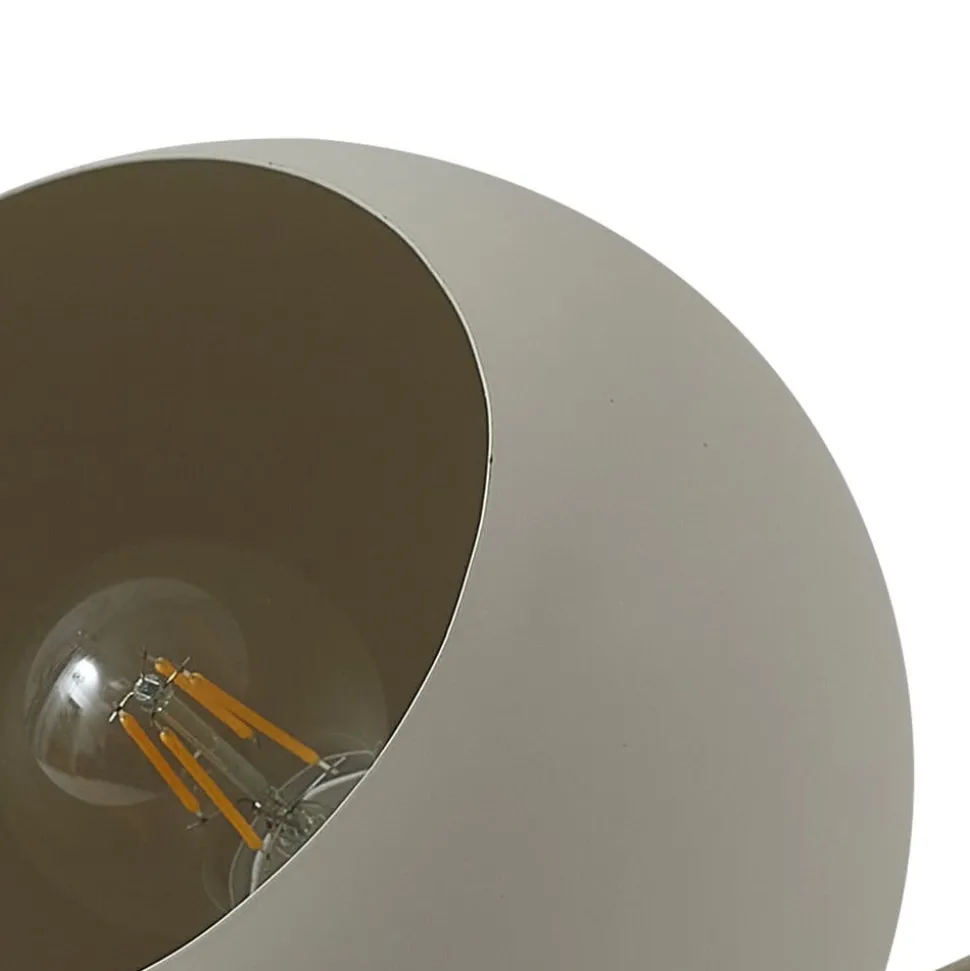 Lindby Solomia tafellamp, beige, ijzer, Ø 20 cm