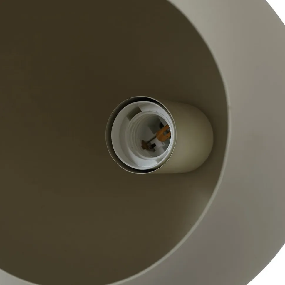 Lindby Solomia tafellamp, beige, ijzer, Ø 20 cm