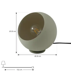 Lindby Solomia tafellamp, groen, ijzer, Ø 20 cm