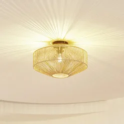 Lindby Sorino plafondlamp, papier, ijzer, Ø 40 cm