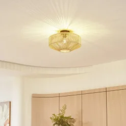 Lindby Sorino plafondlamp, papier, ijzer, Ø 40 cm