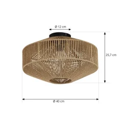 Lindby Sorino plafondlamp, papier, ijzer, Ø 40 cm