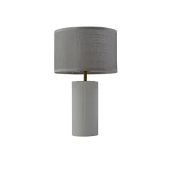 Lindby Sorscha tafellamp, wit, ijzer, Ø 26 cm