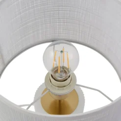 Lindby Sorscha tafellamp, wit, ijzer, Ø 26 cm