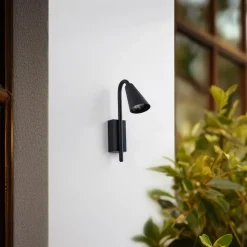 Lindby Sorvete buitenwandlamp, zwart, metaal, hoogte 33 cm