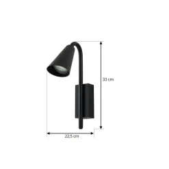 Lindby Sorvete buitenwandlamp, zwart, metaal, hoogte 33 cm