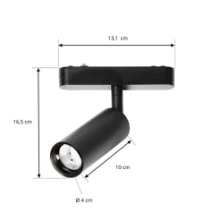 Lindby spot 48 V Lumaro, zwart, Ø 4 cm, aluminium, dimbaar