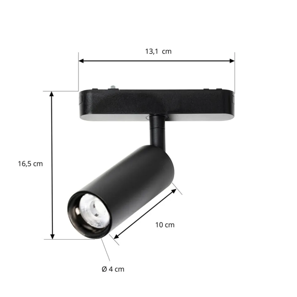 Lindby spot 48 V Lumaro, zwart, Ø 4 cm, aluminium, dimbaar